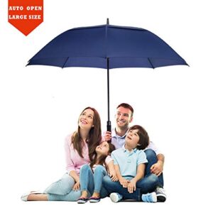 Baraida Golf Umbrella Large 62/68/72 Inch, Extra Large Oversize Double Canopy Vented Windproof Waterproof Umbrella, Automatic Open Golf Umbrella for Men and Women and Family.(62 inch,Navy Blue)