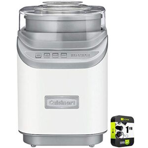 cuisinart ice-60wp1 cool creations ice cream maker white bundle with 1 yr cps enhanced protection pack