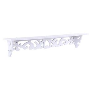 estink white carved wall hanging,new white filigree style shelves cut out design wall shelf home gardening tools rack,62x12x4cm