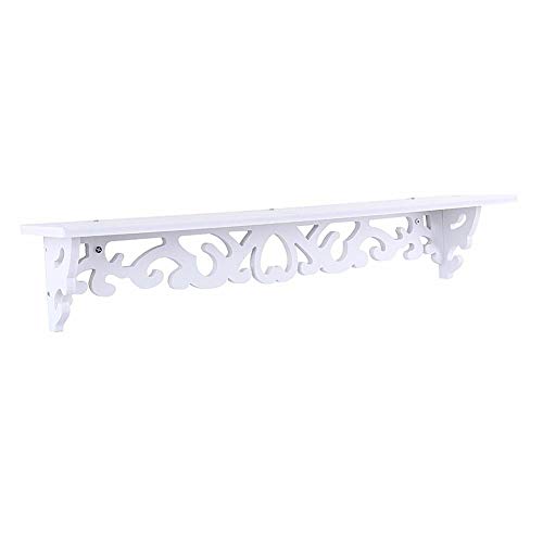 Estink White Carved Wall Hanging,New White Filigree Style Shelves Cut Out Design Wall Shelf Home Gardening Tools Rack,62x12x4cm