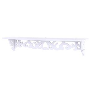 Estink White Carved Wall Hanging,New White Filigree Style Shelves Cut Out Design Wall Shelf Home Gardening Tools Rack,62x12x4cm