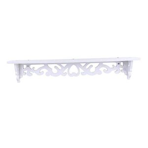 Estink White Carved Wall Hanging,New White Filigree Style Shelves Cut Out Design Wall Shelf Home Gardening Tools Rack,62x12x4cm