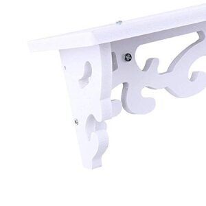 Estink White Carved Wall Hanging,New White Filigree Style Shelves Cut Out Design Wall Shelf Home Gardening Tools Rack,62x12x4cm