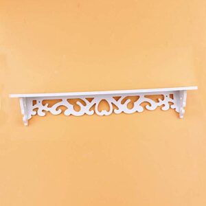 Estink White Carved Wall Hanging,New White Filigree Style Shelves Cut Out Design Wall Shelf Home Gardening Tools Rack,62x12x4cm