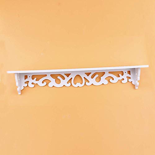 Estink White Carved Wall Hanging,New White Filigree Style Shelves Cut Out Design Wall Shelf Home Gardening Tools Rack,62x12x4cm