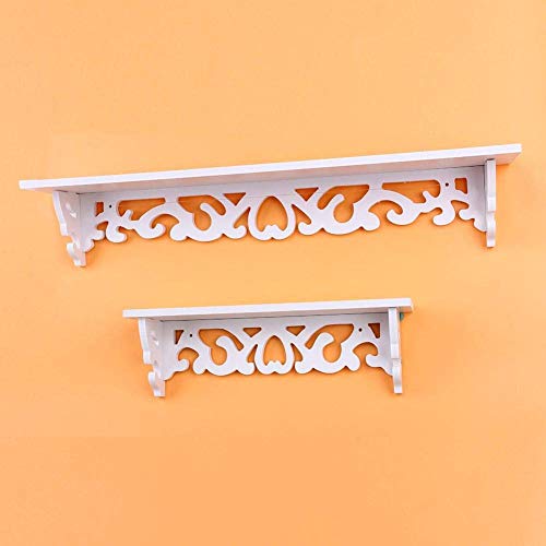 Estink White Carved Wall Hanging,New White Filigree Style Shelves Cut Out Design Wall Shelf Home Gardening Tools Rack,62x12x4cm