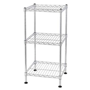 btif 3-tier steel wire shelving tower easy assembly multipurpose shelves