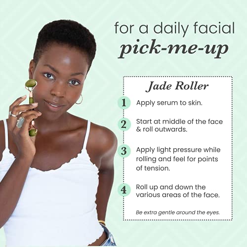 Sdara Jade Roller Gua Sha Set - Facial Roller and Massager for Slimming & Sculpting - Reduces Wrinkles & Eye Puffiness - Essential Skin Care Tools