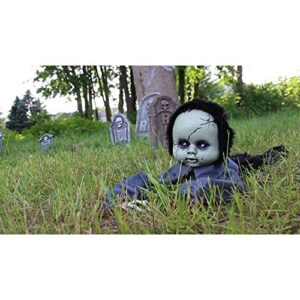 haunted hill farm 43 in. animatronic doll, indoor/outdoor halloween decoration, color 5