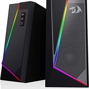 Redragon GS520 RGB Desktop Speakers, 2.0 Channel PC Computer Stereo Speaker with 6 Colorful LED Modes, Enhanced Sound and Easy-Access Volume Control, USB Powered w/ 3.5mm Cable