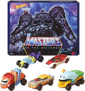 hot wheels masters of the universe 5-pack of 1:64 scale, collectible vehicles inspired by he-man, skeletor, man-at-arms, beast man & teela, gift for collectors, fans & kids ages 3 years & older