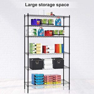 NSF 6 Tier Wire Shelving Unit Wire Shelves, Heavy Duty Height Adjustable Storage Wire Shelf Shelving Rack with Feet Leveler Garage Rack Kitchen Rack Office Rack Commercial Shelving Black 42x16x72