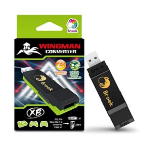 brook wingman xb converter - support xbox series x/s/one/360, ps5/ps4/ps3, xbox elite 1/2, switch pro controllers on xbox series x/s/one/360 consoles, consoles adapter, support turbo and remap