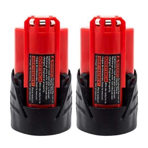 kingtianle 2 pack m12 3.0ah replacement battery for milwaukee 12v m12 lithium ion battery xc 48-11-2420 48-11-2440 48-11-2402 48-11-2411 48-11-2412 cordlees power tools
