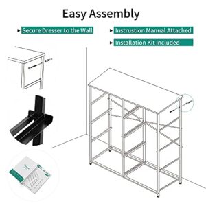 YITAHOME Storage Tower Unit with 8 Drawers - Fabric Dresser with Large Capacity, Organizer Unit for Bedroom, Living Room & Closets - Sturdy Steel Frame, Wooden Top & Easy Pull Fabric Bins (Graphite)