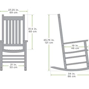 Woodlawn&Home Mission Style Rocking Chair, Natural Hardwood 100040,