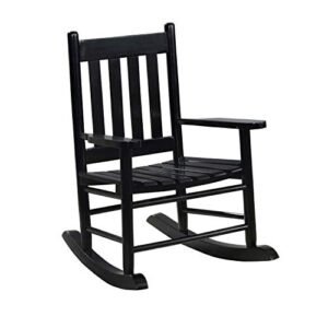 coaster furniture country farmhouse kids solid wood rocking chair slat back black 609451