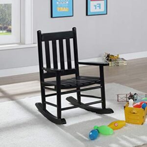 Coaster Furniture Country Farmhouse Kids Solid Wood Rocking Chair Slat Back Black 609451