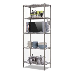 macro globe 5-tier changeable assembly carbon steel standing shelf units,heavy duty shelving unit(350 lbs loading capacity),wire shelving unit for home&kitchen,size 21.25" x 11.42" x 59.06"(silver)