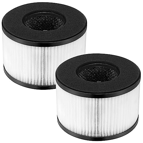 BS-03 True HEPA Replacement Filter for PARTU and Slevoo BS-03 HEPA Air Purifier Part U & Part X, 3-in-1 Filtration System, 2 Pack