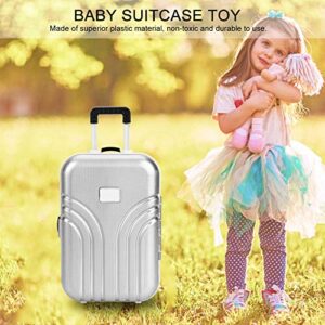 eecoo Baby Toy Suitcase, Cute Suitcase with Plastic Wheels Mini Travel Luggage Box Accessories Doll Suitcase Mini Suitcase for baby Toddlers Kids