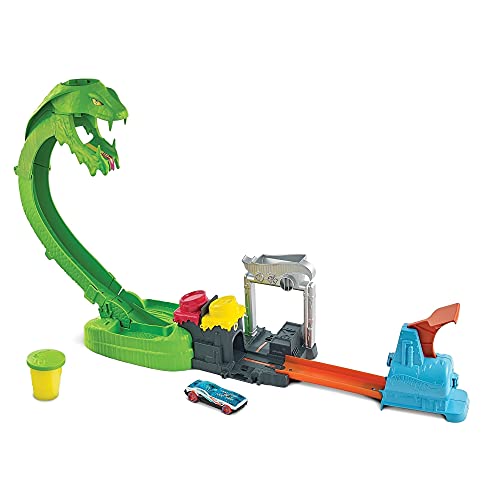 Hot Wheels Toxic Snake Strike Challenge Play Set with Slime for Kids 5 Years Old & Up, Includes One 1:64 Scale Vehicle, Connects to Other Sets, Single Or Multicar Play