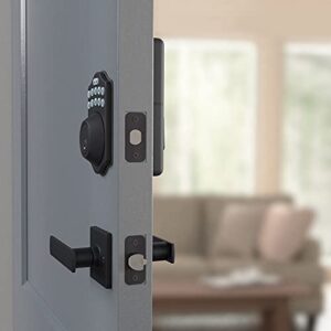 Amazon Basics Traditional Electronic Keypad Deadbolt Door Lock With Passage Lever, Matte Black, 7.83 cm x 12.91 cm