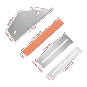 Guitar Luthier Tool Including Fret Leveling Beam Sanding Leveler Beam, Guitar Fret File, Stainless Steel Fret Rocker and Fingerboard Guards Protectors, Grinding Stones