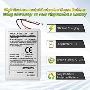 SHENMZ PS5 Controller Battery, High Capacity LIP1708 Li-ion Replacement Battery for Sony Playstation 5 Dualsense Controller CFI-ZCT1 W B U Replace PS5 Battery Pack