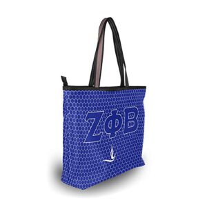 BBGreek Zeta Phi Beta Paraphernalia - Market Tote or Shoulder Bag - Honeycomb - Official Vendor