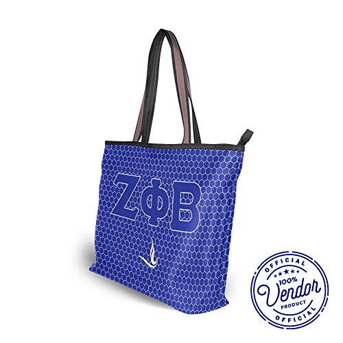 BBGreek Zeta Phi Beta Paraphernalia - Market Tote or Shoulder Bag - Honeycomb - Official Vendor