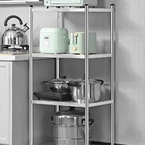 JEPRECO 4-Tier Stainless Steel Shelving Unit with Wheels 15.7" L x 13.8" W x 43.5" H for Narrow Places, Kitchen Baker's Rack Cart for Kitchen Office Home, Multi-Purpose Organizer Rack