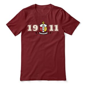 bbgreek kappa alpha psi fraternity paraphernalia - 1911 crest - official vendor - crew neck shirt - cardinal x-large