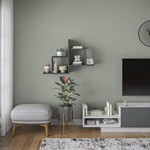 ada home decor webb modern anthracite wall shelf 22.83'' h x 33.86'' w x 7.87'' d / wall storage / shelving unit