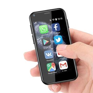 hipipooo super small mini smartphone 3g dual sim mobile phone 1gb ram 8gb rom android 6.0 unlocked kids phone pocket cellphone (black)