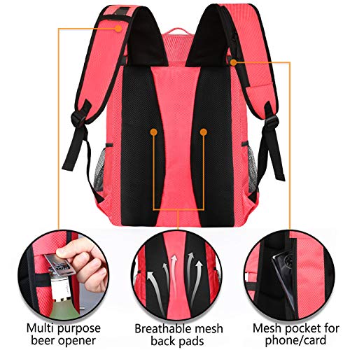 FORICH Backpack Cooler Leakproof Insulated Waterproof Backpack Cooler Bag, Lightweight Soft Beach Cooler Backpack for Men Women to Work Picnics Camping Hiking, 30 Cans (Watermelon Red)