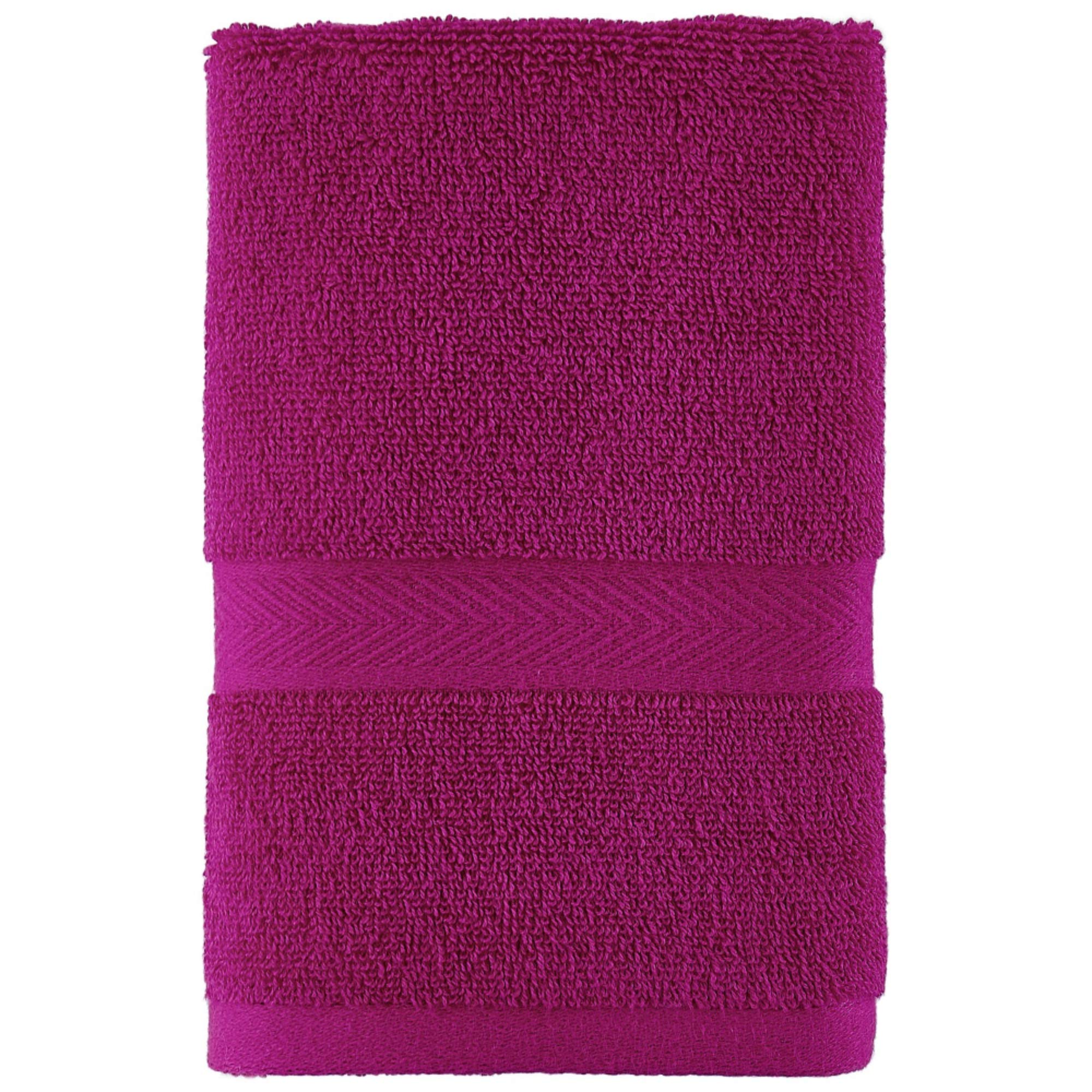 Tommy Hilfiger Modern American Solid Hand Towel, 16 X 26 Inches, 100% Cotton 574 GSM (Raspberry Rose)