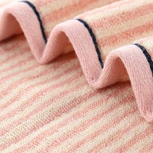 Pidada Hand Towels Set of 2 100% Cotton Striped Pattern Absorbent Soft Decorative Towel for Bathroom 13.4 x 29.1 Inch (Pink)