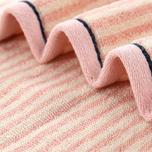 Pidada Hand Towels Set of 2 100% Cotton Striped Pattern Absorbent Soft Decorative Towel for Bathroom 13.4 x 29.1 Inch (Pink)