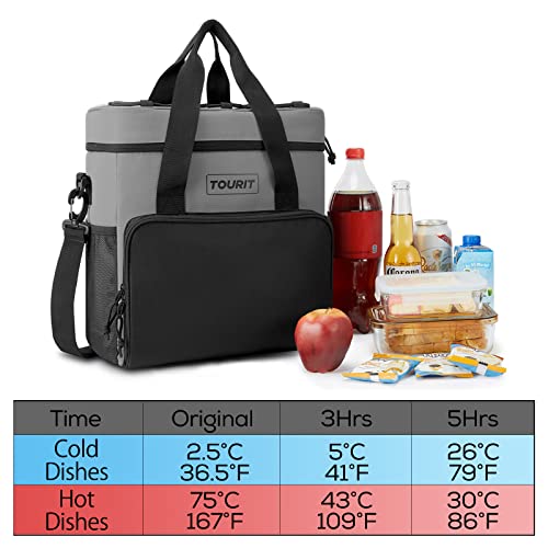 TOURIT Cooler Bag 35-Can Insulated Soft Cooler Portable Cooler Bag 24L Lunch Coolers for Picnic, Beach, Work, Trip, Grey
