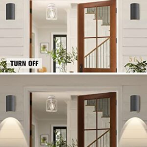 Ken & Ricky Outdoor Wall Light, Exterior Wall Sconce, Outside Wall Light Fixtures with Matte Black for Porch Garage Patio Doorway Entryway House -1 Pack