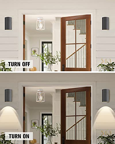 Ken & Ricky Outdoor Wall Light, Exterior Wall Sconce, Outside Wall Light Fixtures with Matte Black for Porch Garage Patio Doorway Entryway House -1 Pack