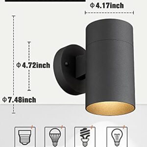 Ken & Ricky Outdoor Wall Light, Exterior Wall Sconce, Outside Wall Light Fixtures with Matte Black for Porch Garage Patio Doorway Entryway House -1 Pack