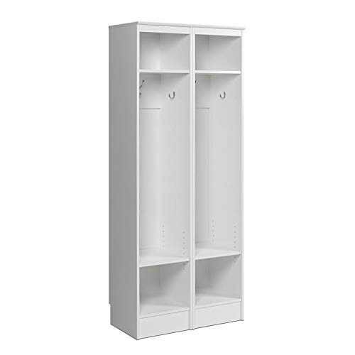 Prepac Narrow Entryway Organizer, White - Set of 2