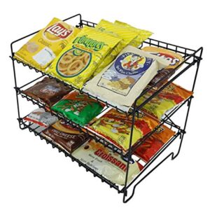 FixtureDisplays® 16" x 12.5" x 10" Wire Rack for Countertop Use with 3 Open Shelves, Black 10085-2D