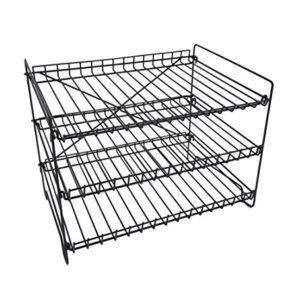 FixtureDisplays® 16" x 12.5" x 10" Wire Rack for Countertop Use with 3 Open Shelves, Black 10085-2D