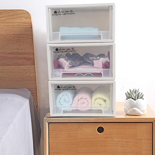 Rinboat 17.8 Quart Stacking Storage Drawer Unit Front Box, 1 Pack