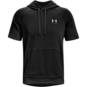 Under Armour Mens Fleece Cotton-Blend ColdGear Short Sleeve Hoodie (Black, M)