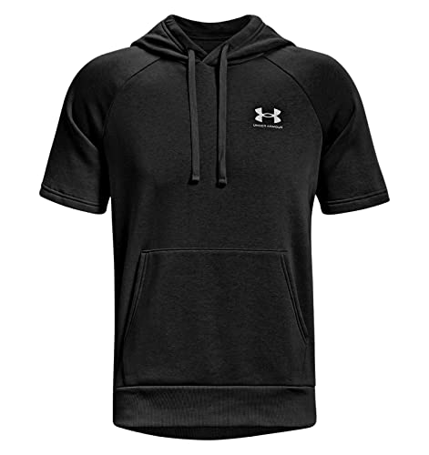 Under Armour Mens Fleece Cotton-Blend ColdGear Short Sleeve Hoodie (Black, M)