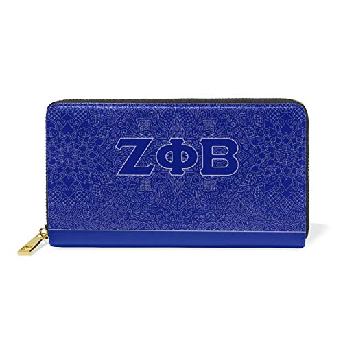 BBGreek Zeta Phi Beta Paraphernalia - Vegan Leather Zip Wallet - Sorority Gifts for Women - Official Vendor